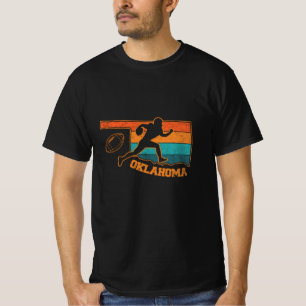 Camiseta Mapa Colorido do Campo de Estado de Oklahoma