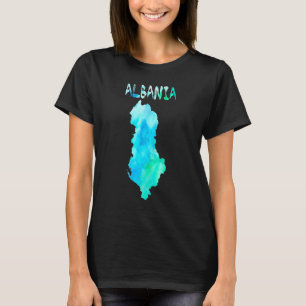 Camiseta Mapa Colorido Isolado Da Albânia Em Cores De Aquar