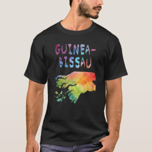 Camiseta Mapa Colorido Isolado Da Guiné Bissau Em Aquarela