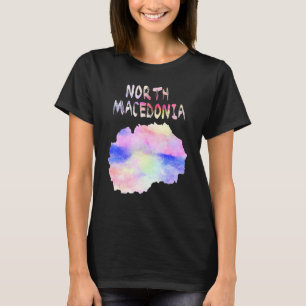 Camiseta Mapa Colorido Isolado Da Macedônia Do Norte Em Wat