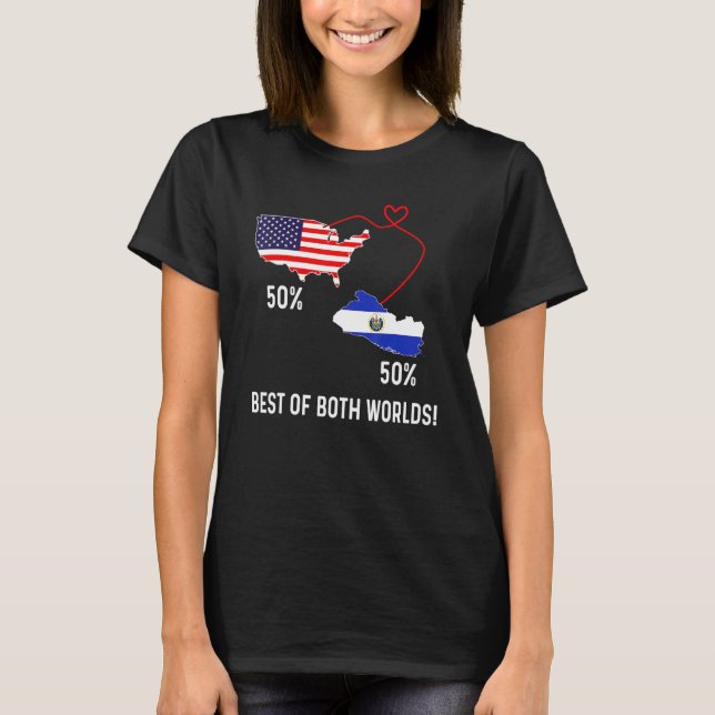 Camiseta Mapa combinado da bandeira de Metade Americana de  (Frente)