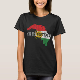 Camiseta Mapa curdo e bandeira Souvenir - Curdistão desolad