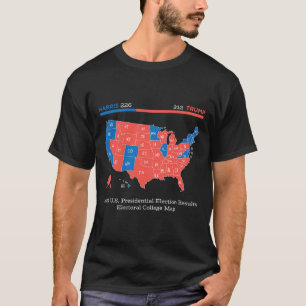 Camiseta Mapa da Academia de Resultados da Eleição Presiden