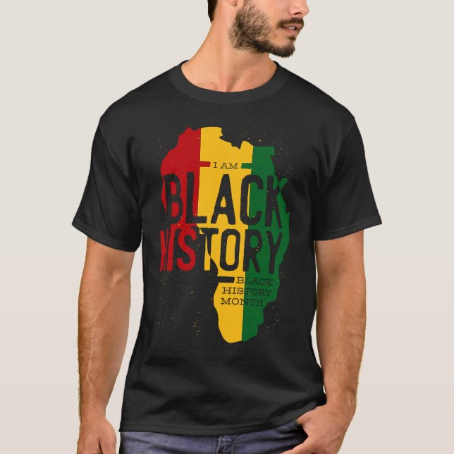 Camiseta Mapa da África Estilo Rastafari Citação BHM (Frente)