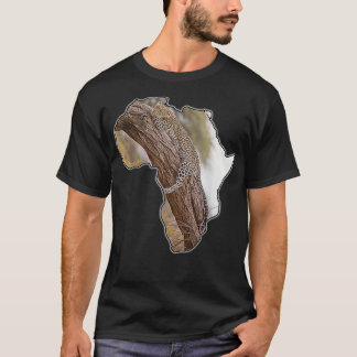 Camiseta Mapa da África Grande Gatos Africanos Vida Selvage