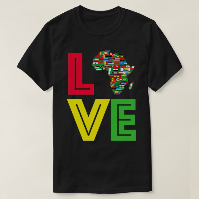 Camiseta Mapa da África Motherland Love (Frente do Design)