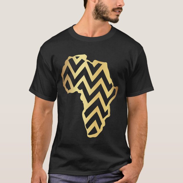 Camiseta Mapa da África - Ouro 2 (Frente)