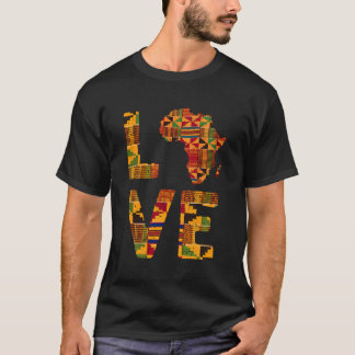 Camiseta Mapa da África para a África tradicional Kente