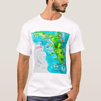 Camiseta Mapa da aguarela de Florida