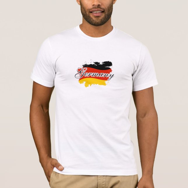 Camiseta Mapa da Alemanha, Gift de Bandeira alemão (Frente)