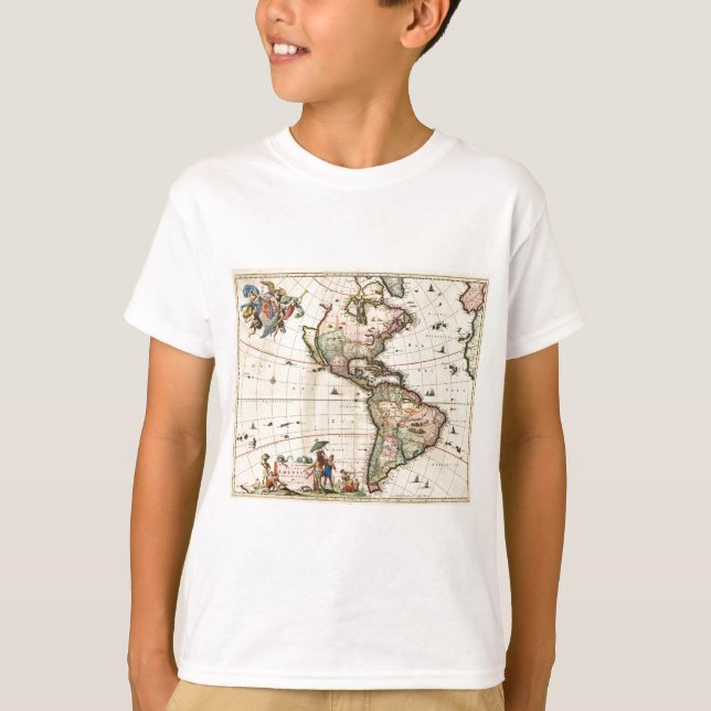 Camiseta Mapa da América de 1670 (Frente)