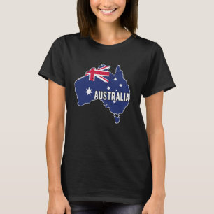 Camiseta Mapa da Austrália com Bandeira de Decoração do Ven