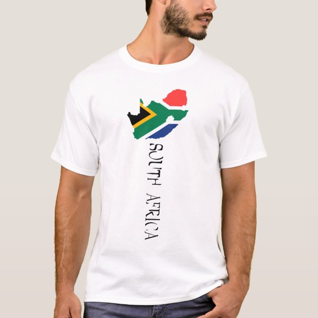 Camiseta Mapa da Bandeira da África do Sul (Frente)
