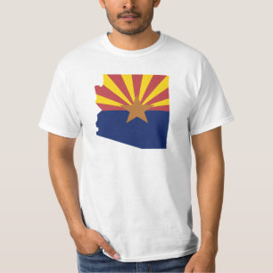 Camiseta Mapa da bandeira da arizona