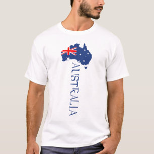 Camiseta Mapa da Bandeira da Austrália