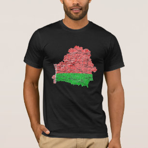 Camiseta Mapa da Bandeira da Bielorrússia