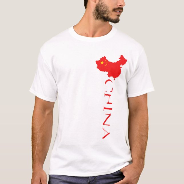 Camiseta Mapa da Bandeira da China (Frente)