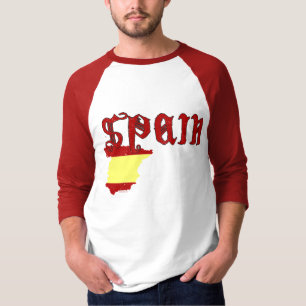 Camiseta Mapa da bandeira da espanha