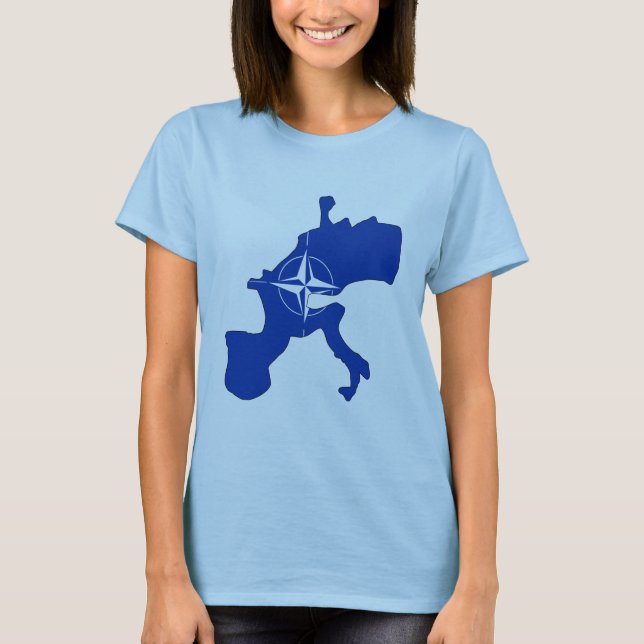 Camiseta Mapa da bandeira da OTAN (Frente)