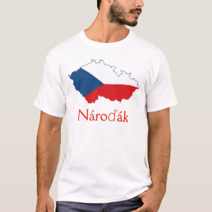 Camiseta Mapa da bandeira da República Checa de Nároďák