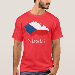 Camiseta Mapa da bandeira da República Checa de Nároďák