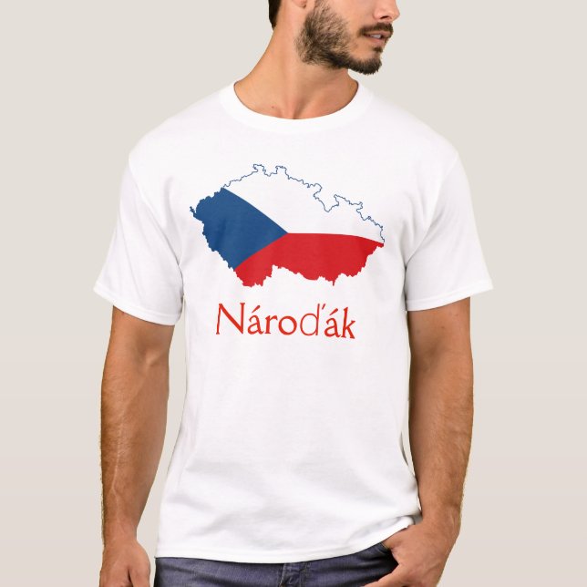 Camiseta Mapa da bandeira da República Checa de Nároďák T-S (Frente)