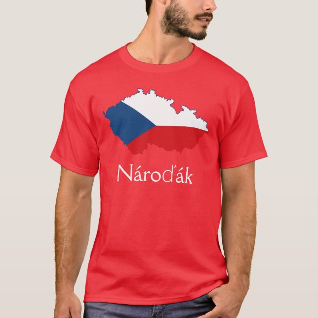 Camiseta Mapa da bandeira da República Checa de Nároďák T-S (Frente)