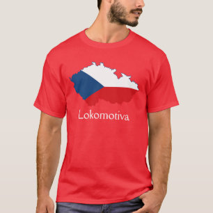 Camiseta Mapa da bandeira da República Checa Lokomotiva T-