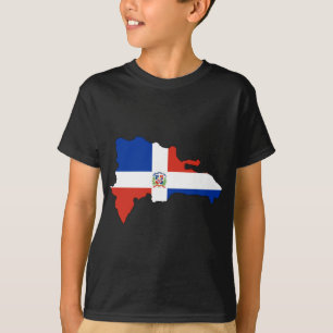 Camiseta Mapa da bandeira da República Dominicana