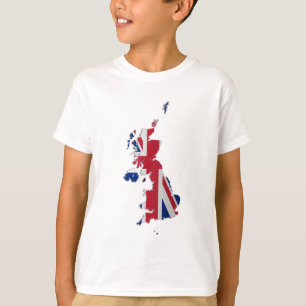 Camiseta Mapa da bandeira das dependências do Reino Unido 