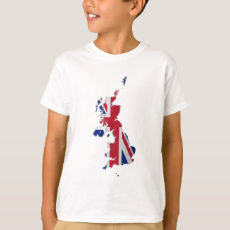 Camiseta Mapa da bandeira das dependências do Reino Unido &