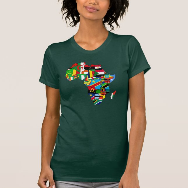 Camiseta Mapa da bandeira das mulheres do Mama África do (Frente)