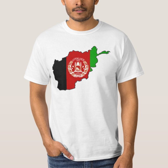 Camiseta Mapa da bandeira de Afeganistão (Frente)