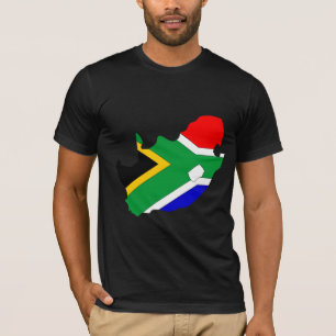 Camiseta Mapa da bandeira de África do Sul sem redução