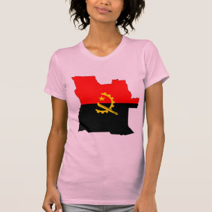 Camiseta Mapa da bandeira de Angola