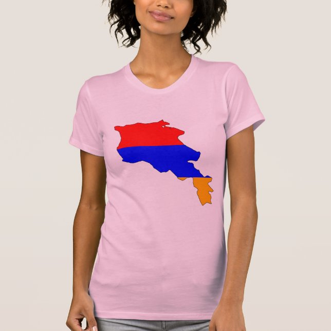Camiseta Mapa da bandeira de Arménia (Frente)