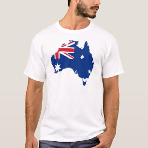 Camiseta mapa da bandeira de Austrália