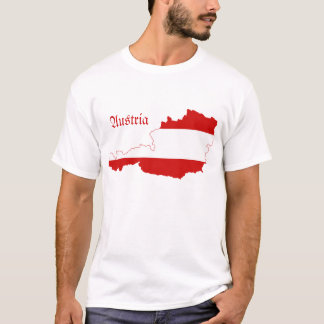 Camiseta Mapa da bandeira de Áustria