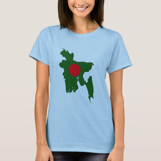 Camiseta Mapa da bandeira de Bangladesh (Frente)