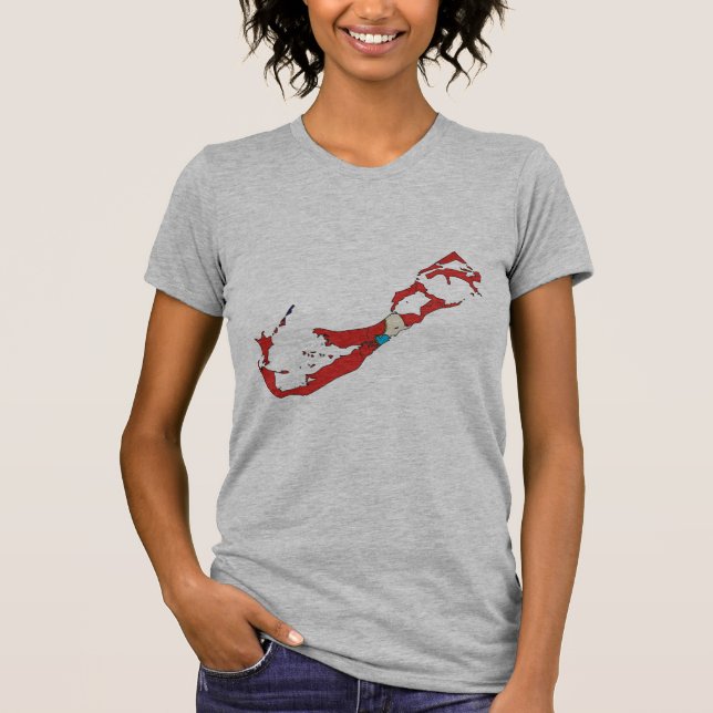 Camiseta Mapa da bandeira de Bermuda (Frente)