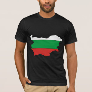 Camiseta Mapa da bandeira de Bulgária sem redução