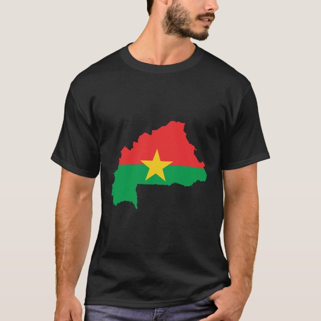 Camiseta Mapa da bandeira de Burkina Faso (Frente)