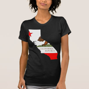 Camiseta Mapa da bandeira de Califórnia