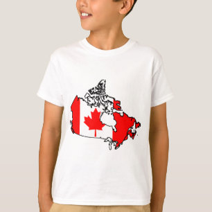 Camiseta mapa da bandeira de Canadá