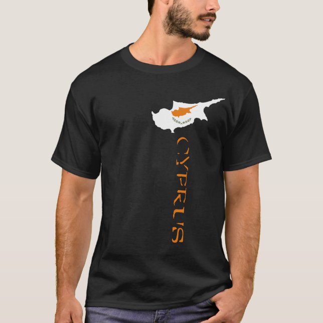 Camiseta Mapa da Bandeira de Chipre (Frente)
