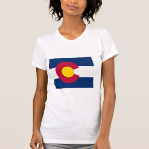 Camiseta Mapa da bandeira de Colorado
