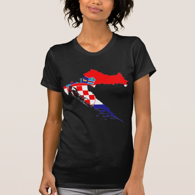Camiseta Mapa da bandeira de Croatia (Frente)