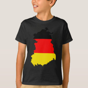 Camiseta Mapa da bandeira de East Germany sem redução