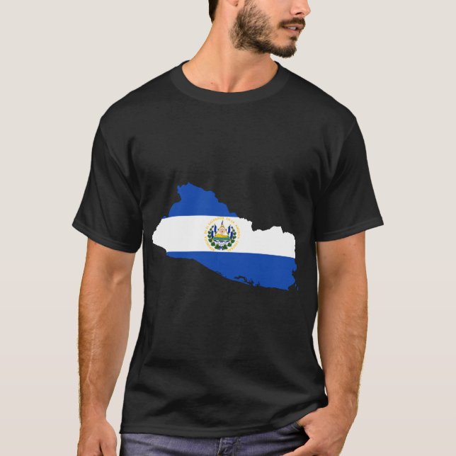 Camiseta Mapa da bandeira de El Salvador (Frente)