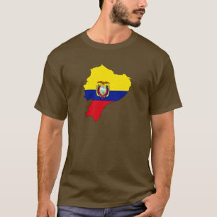 Camiseta Mapa da bandeira de Equador